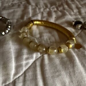 Elegant Gold and Silver Beaded Bracelet